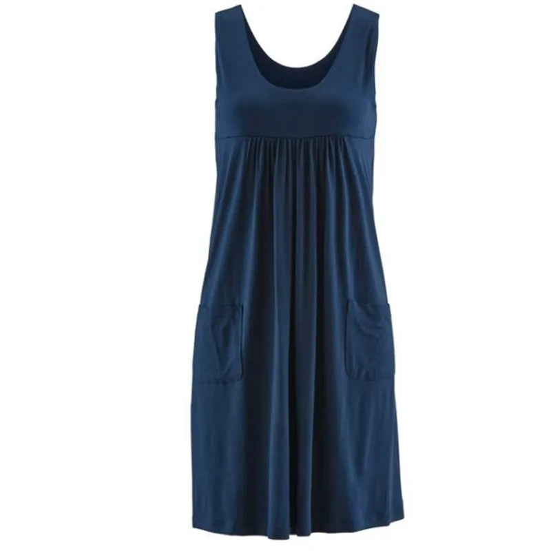 Sleeveless Striped Summer Midi Dress