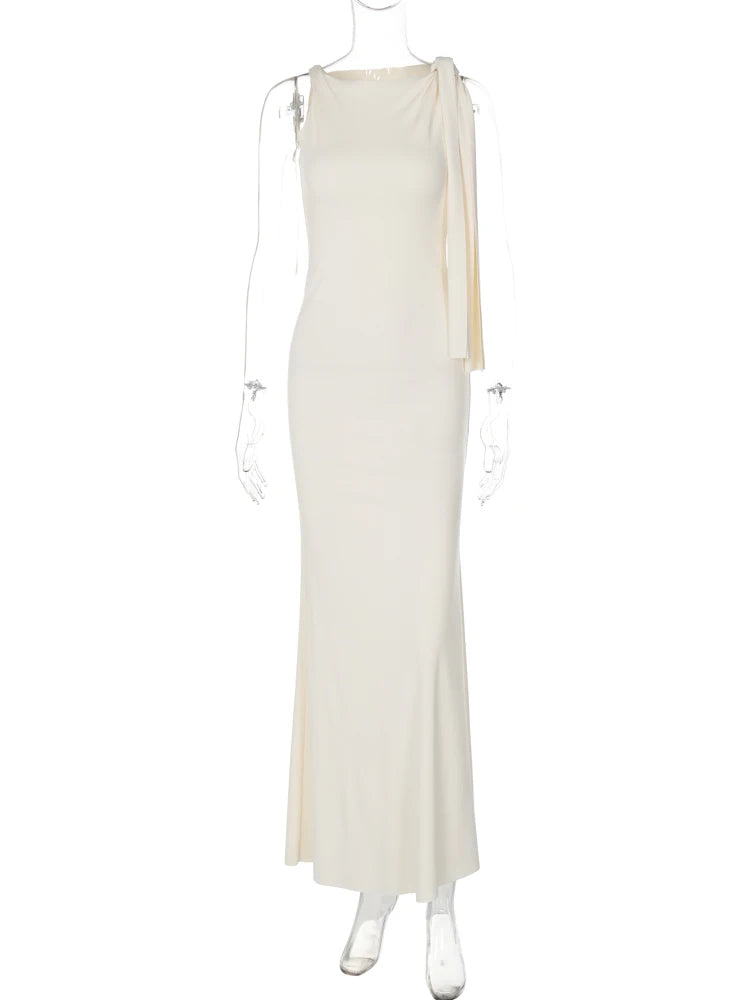 Elegant Bodycon Maxi Dress with Cape Sleeve